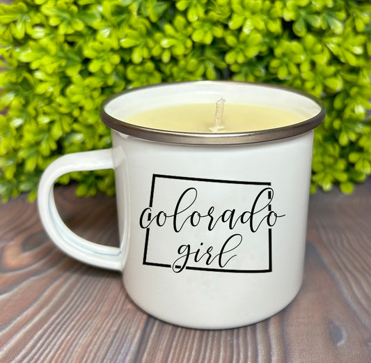 Enamel Mug Candle - Colorado Girl