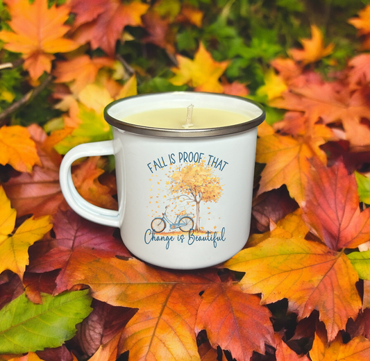 Fall is Proof That Change is Beautiful Enamel Mug Candle