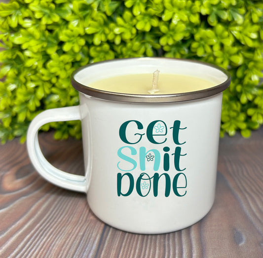 Enamel Mug Candle -  Get Shit Done