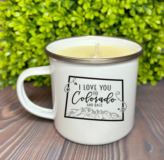 Enamel Mug Candle - Love You to CO & Back